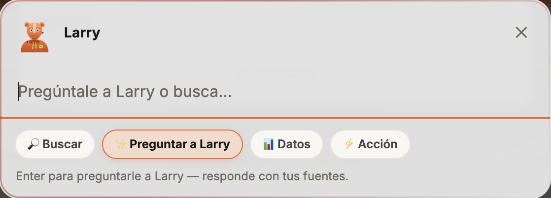 Larry's conversational overlay, Aluna's AI assistant